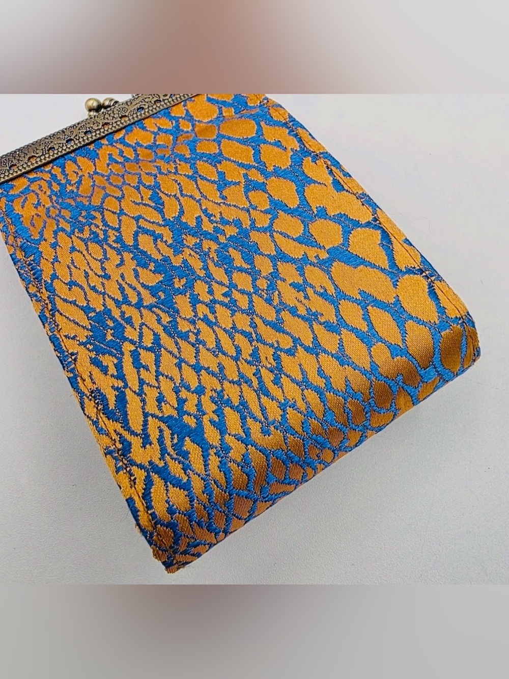 Cathayana Animal Print Silk Brocade Wallet VINTAGE w RFID protect theft EUC - Picture 10 of 11